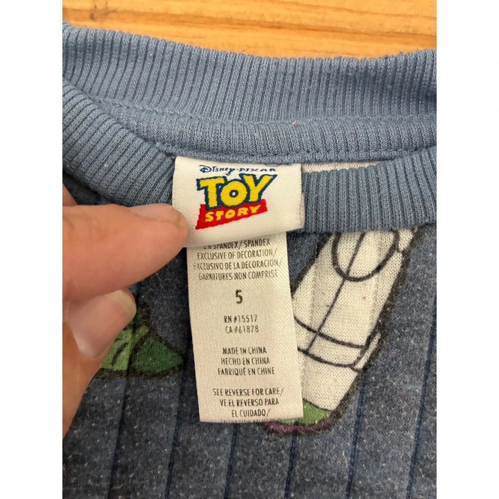 Disney Pixar Toy Story Kids Quilted Pajama Set Blue Buzz Woody Rex Slinky Size 5